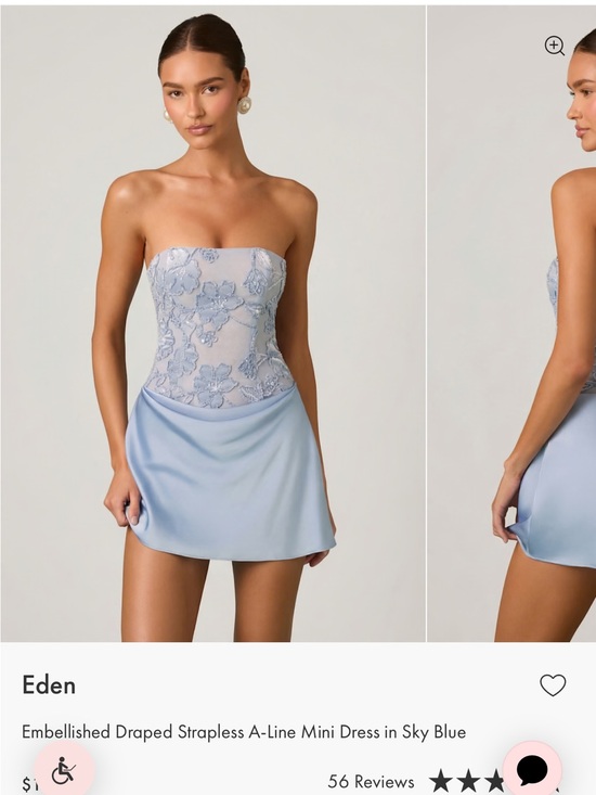 Oh Polly Dresses & Skirts - Oh Polly Sky Blue Strapless Embellished A-Line Mini Dress